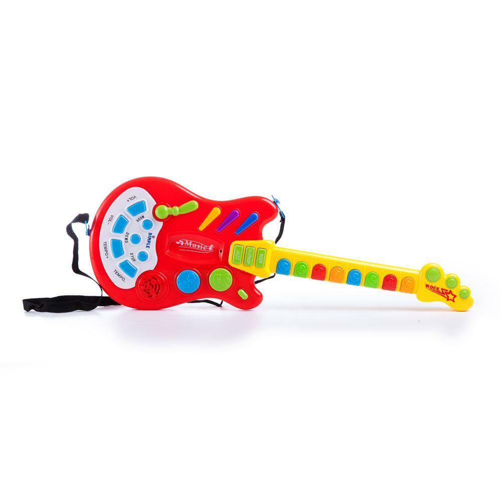 Dimple Rockin' Toy Electric Guitar with 20 Interactive Buttons, Music and Lights