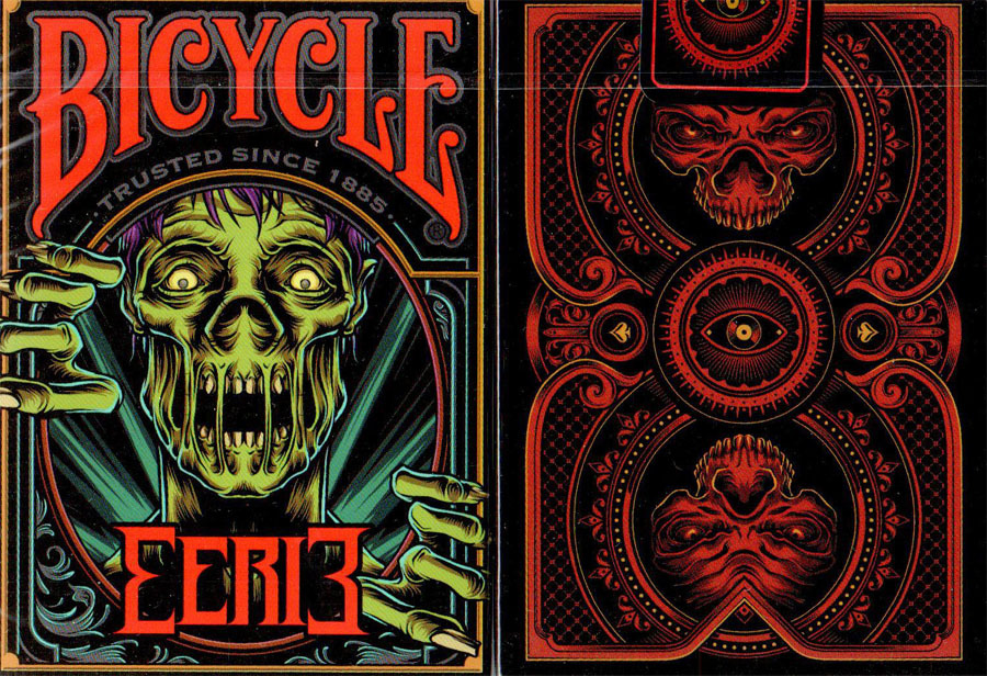 EERIE RED BICYCLE DECK PLAYING CARDS BY GAMBLER'S WAREHOUSE MAGIC TRICKS GAMES
