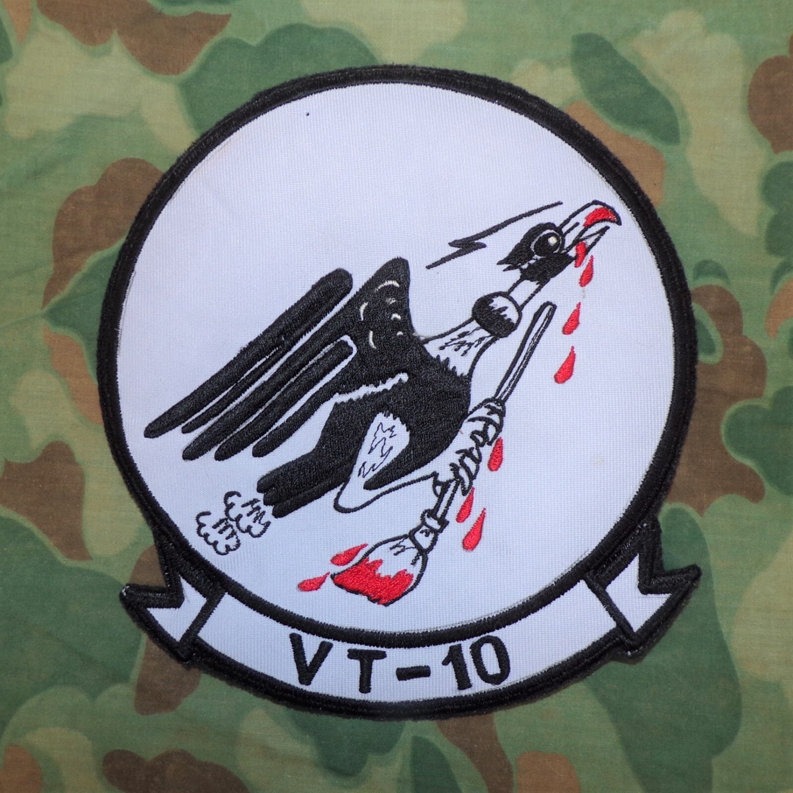 Original US Navy Air Training Command Ten VT-10 Embroidered Squadron Patch
