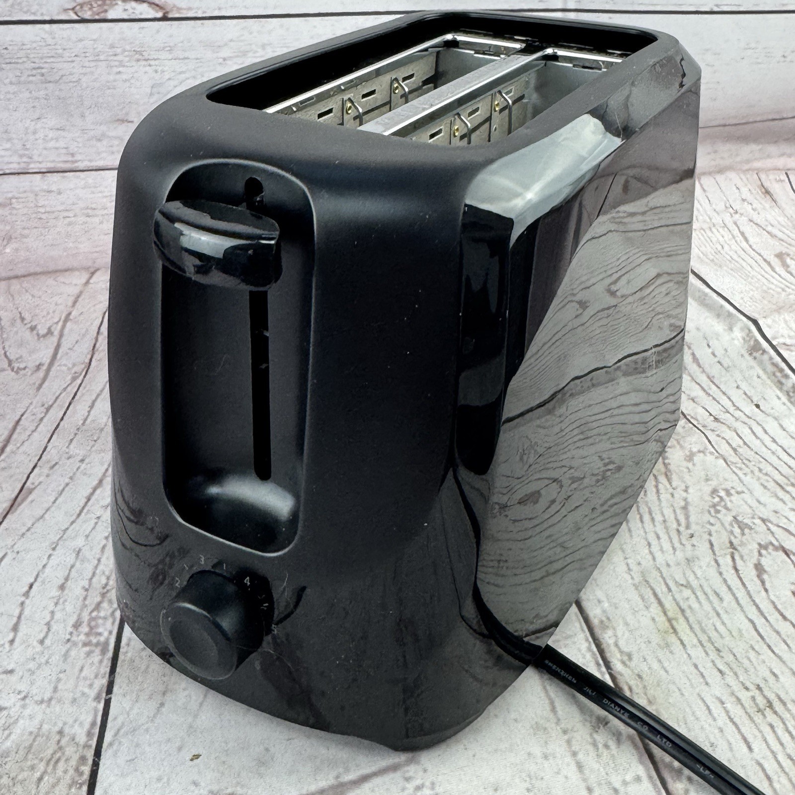 Mainstays 2 Slice Toaster Black 6 Shade Settings Removable Crumb Tray