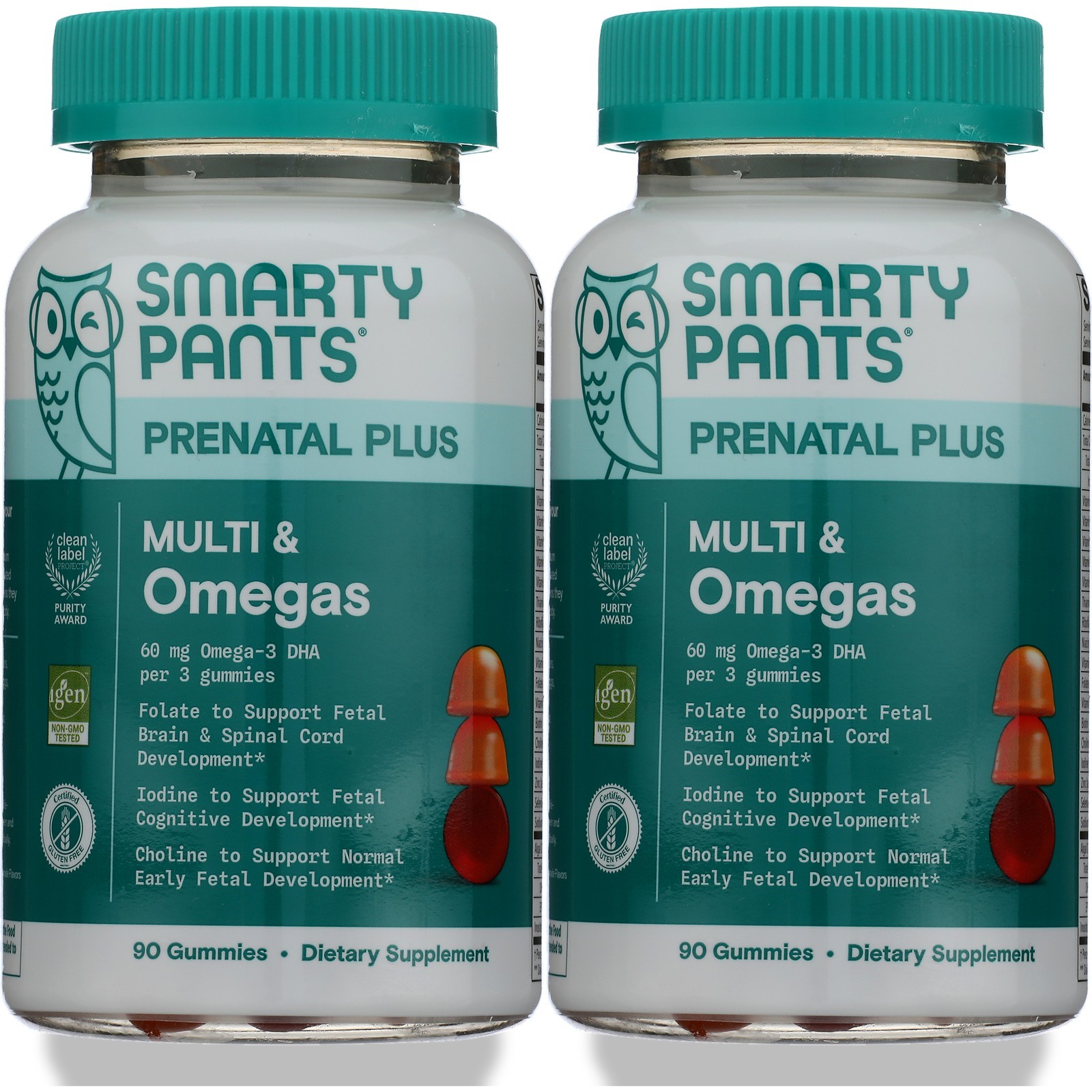 Smarty Pants Prenatal Plus Multi & Omegas 90 Gummies Dietary Supplement 3 2 Pack