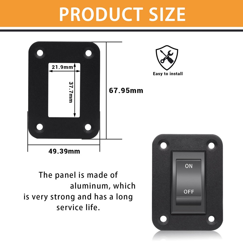On/Off Switch 12V 20A 4 Pole DPST Rocker Switch Panel RV Light Switch f5063
