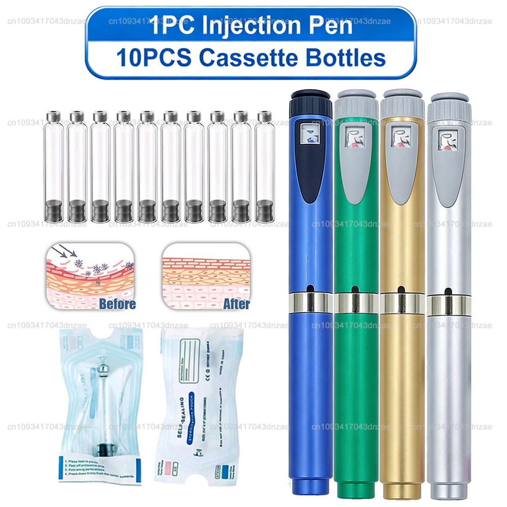 10 3ml Cassette Bottle Cartridges Sterile Multi-use Precise Dosing Injection Pen