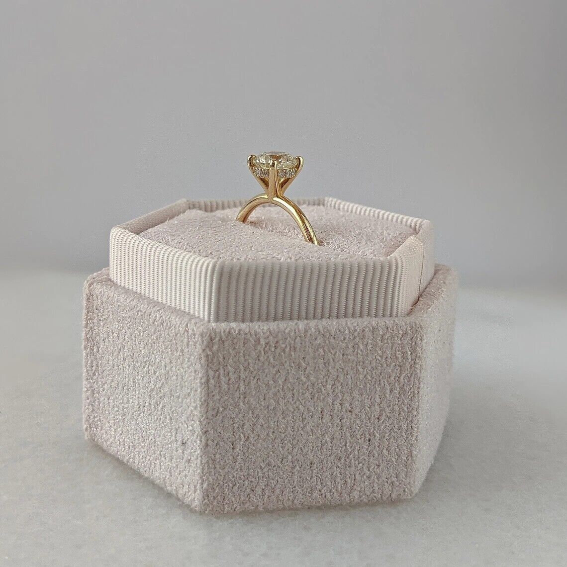 Diamond Wedding Ring Semi Mount Round Setting 0.15 Ct Real Solid 14K Yellow Gold