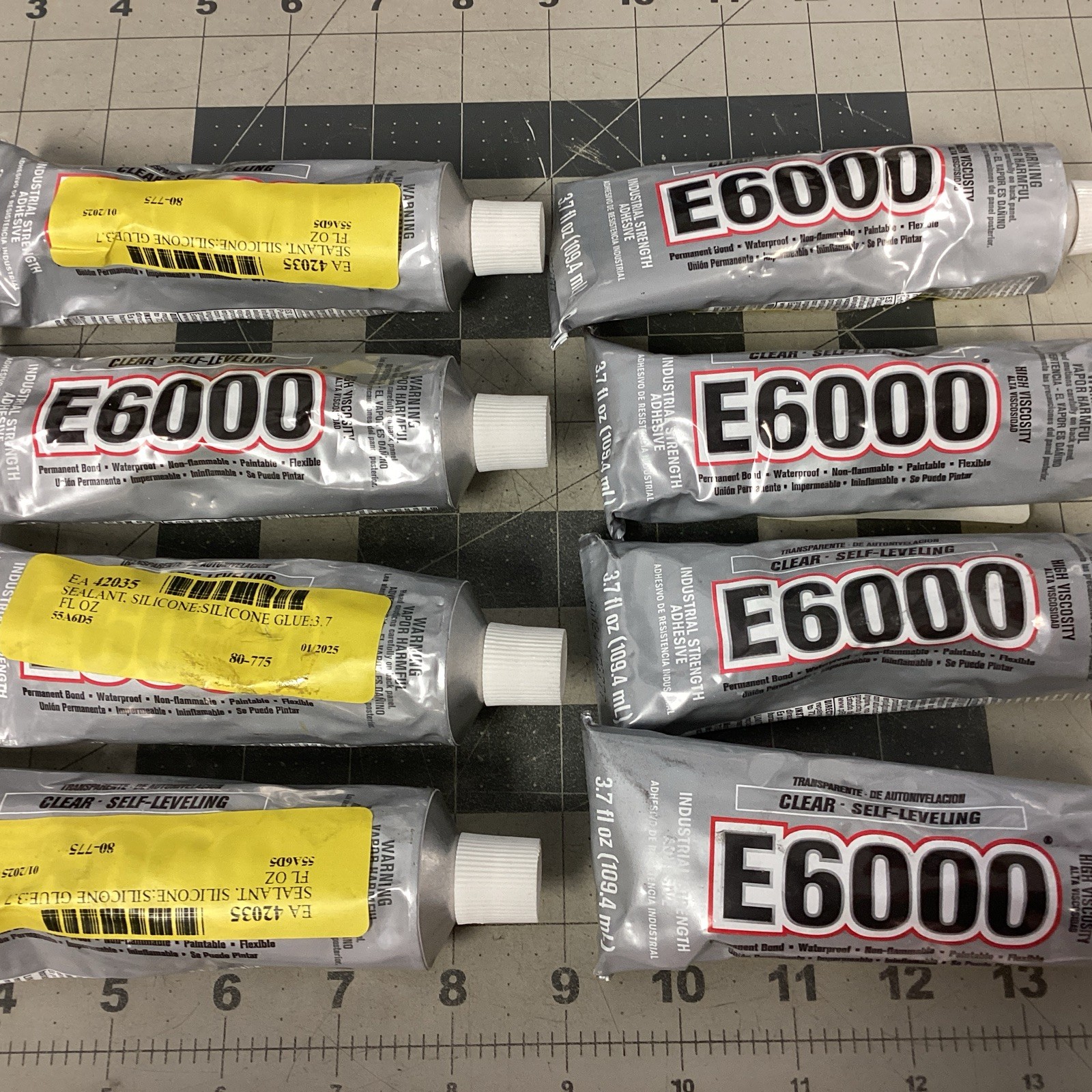 E6000 Clear Jewelry & Craft Glue w/ Nozzle – 1oz or 3.7oz (Lot of 7)(LNN14O)
