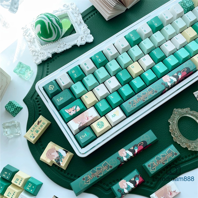 Honkai Star Rai Aventurine 140 Keycaps Cherry PBT Dye-sub for Cherry MX Keyboard
