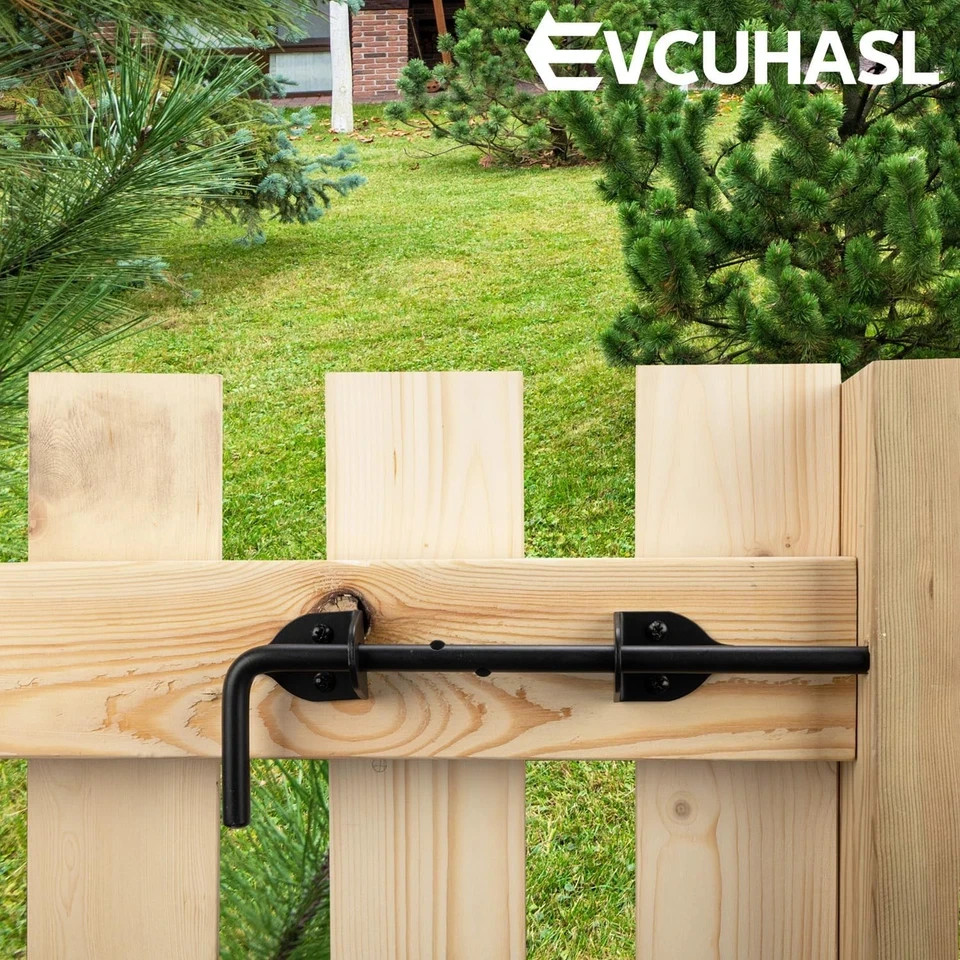 12" Cane Bolt Heavy-Duty Drop Rod for Gate, Gate Ground Latch for Wooden Fences