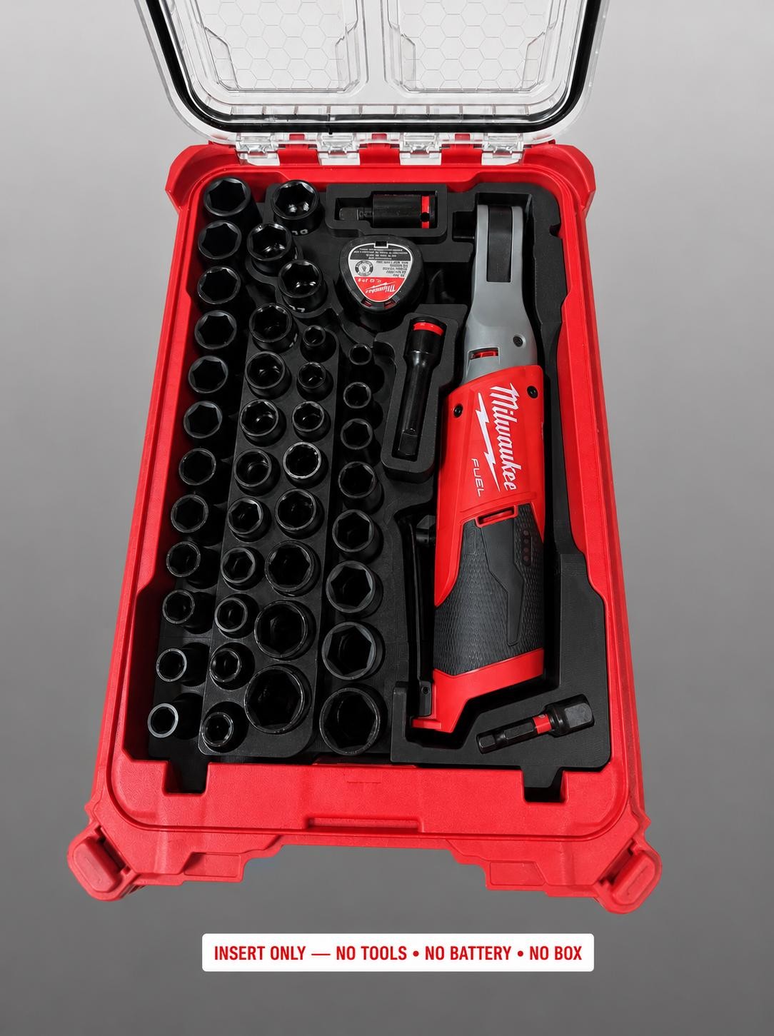 Milwaukee Packout Insert for M12 Fuel 3/8 in. High Speed Ratchet + 43pc Socket