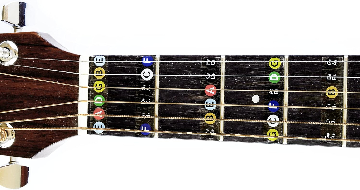 Guitar Fret Stickers- Color Coded- for Fretboard Note Positions