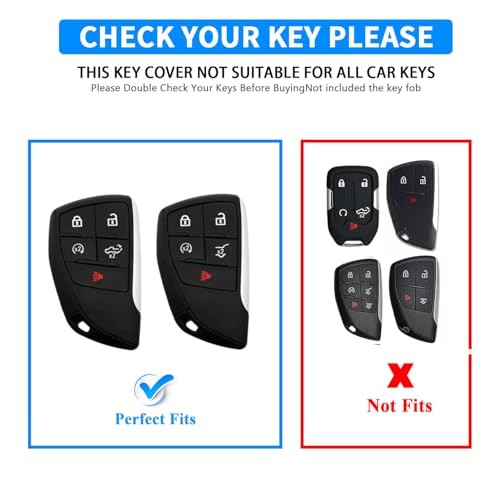 QBUC for GMC Heavy Key fob Cover for Chevy 2022 2023 2024 5 buttons Gun colored