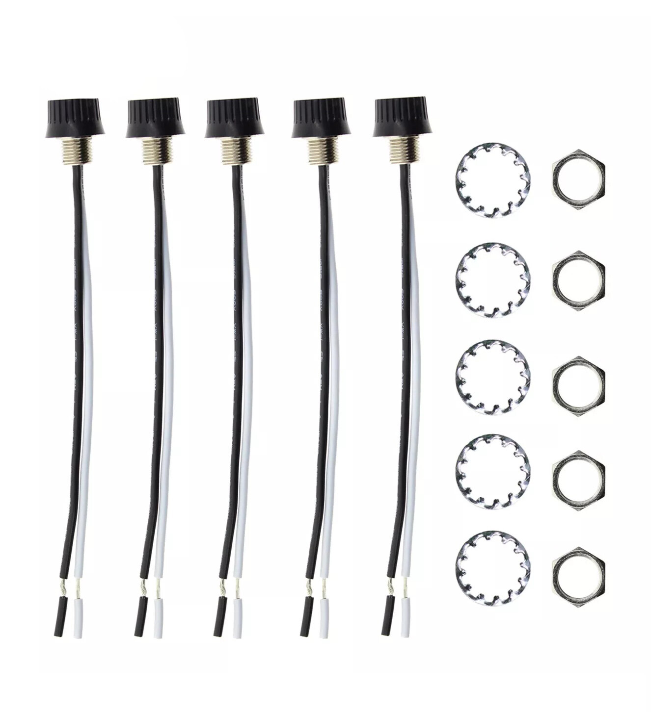 5pcs Zing Ear Rotary Dial Turn Switch For Canopy Lights Wall Lamps DIY Projects