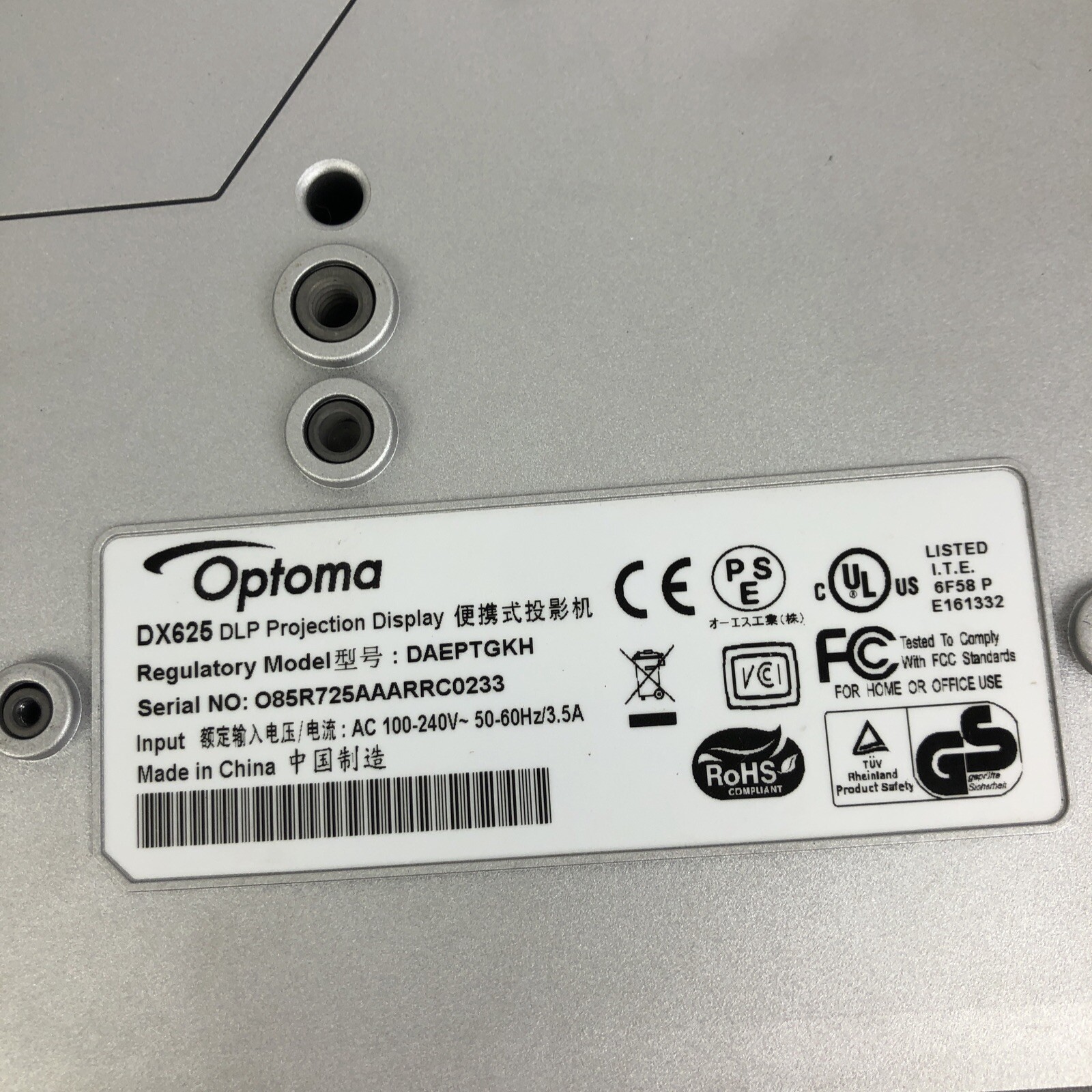Optoma DX625 DLP Projector Display with Remote , Case and Instructions - LOOK