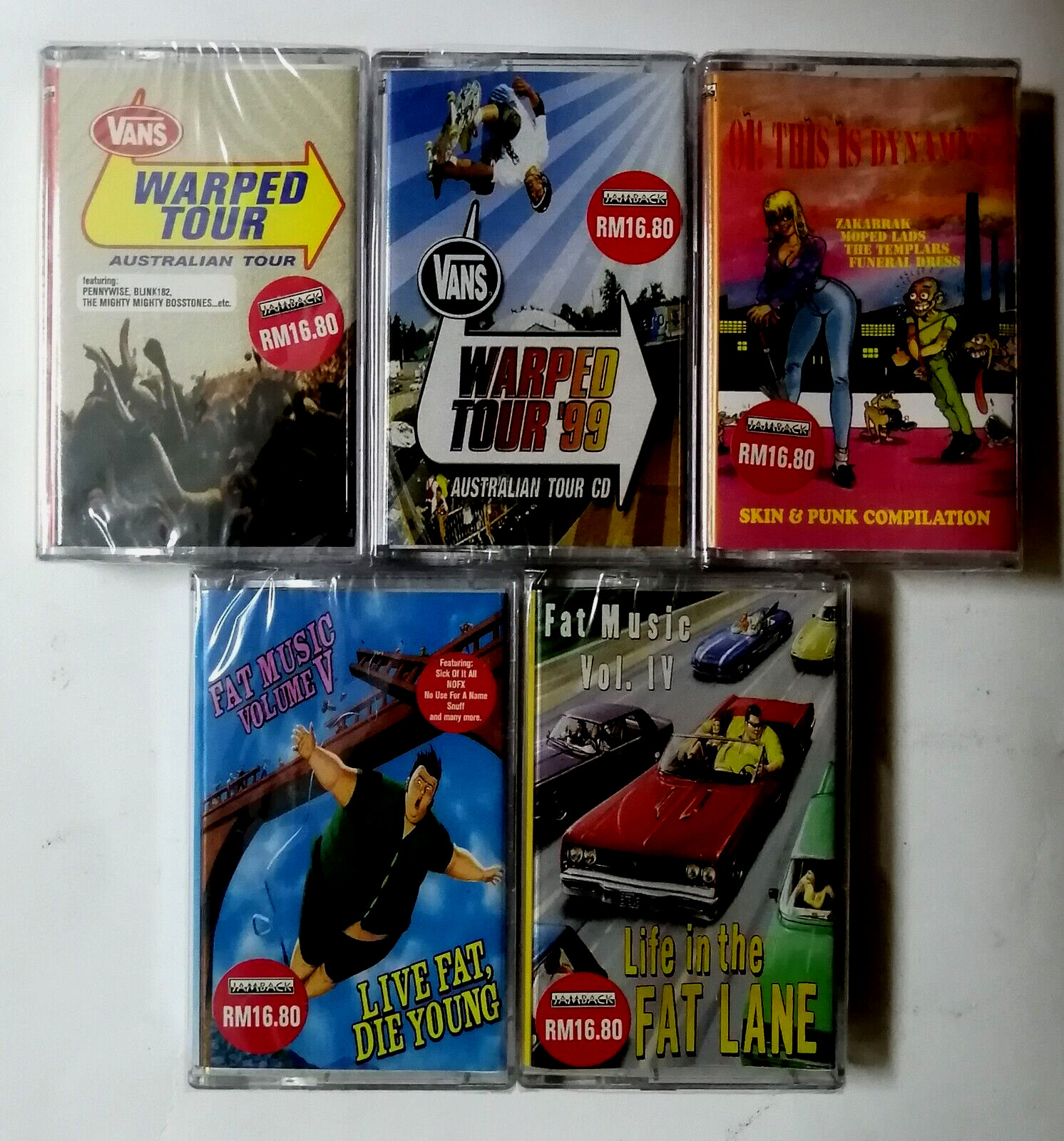 5 Skin & Punk Rock Cassette Rare Malaysia Brand New Pennywise NOFX Zararrak
