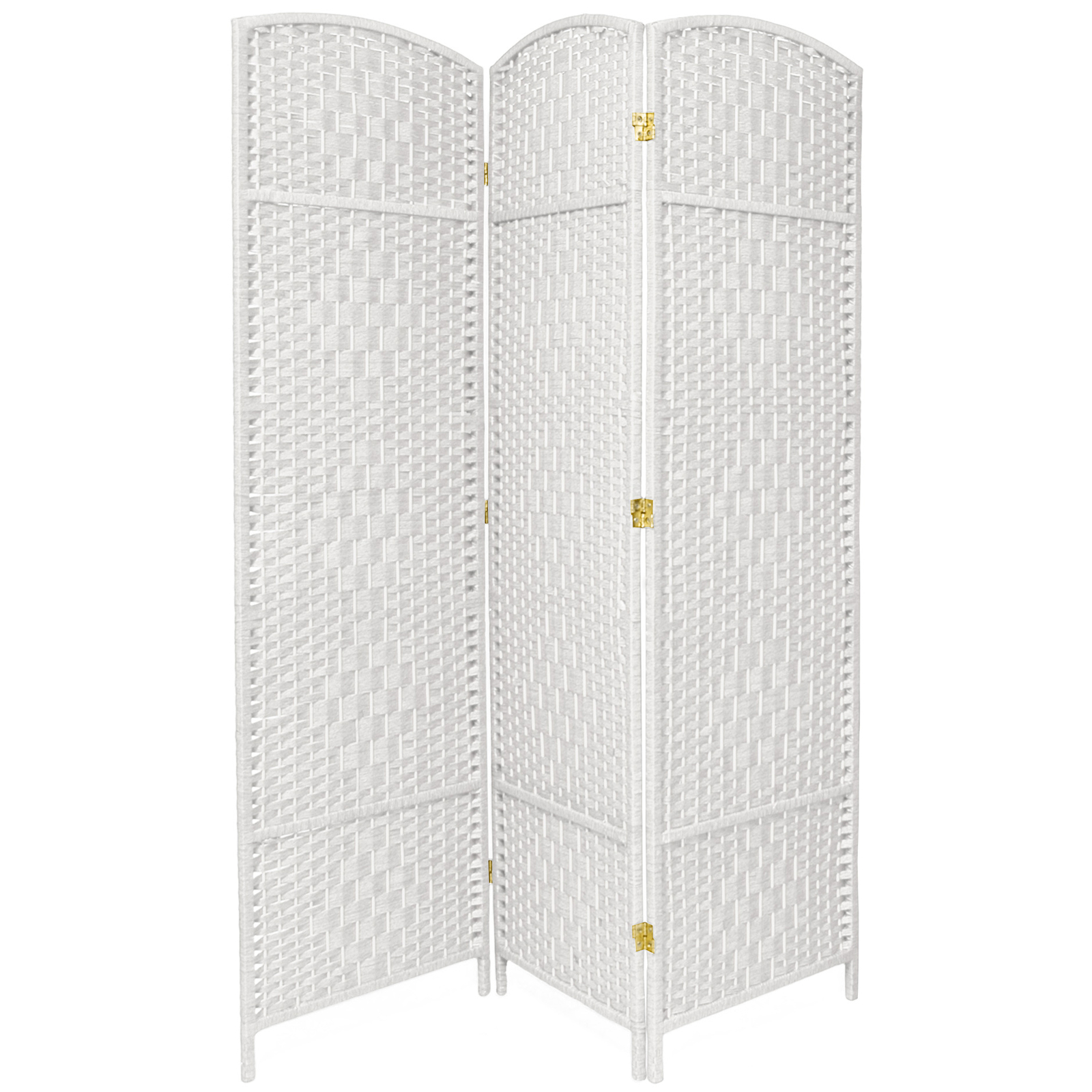 6 ft. Tall Diamond Weave Fiber Room Divider - White - 3 Panel