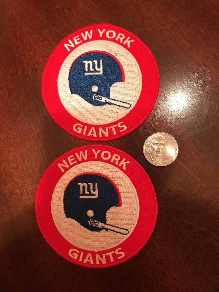 (2) NY New York Giants Vintage Rare Embroidered Iron On Patch Lot 3” X 3”