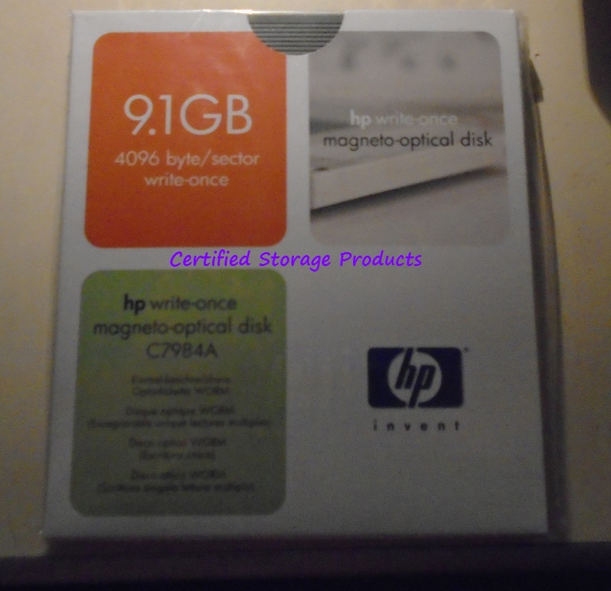 NEW HP C7984A 9.1GB 4096b/s Write-Once 5.25" MO Optical Disk WORM C7984-60000