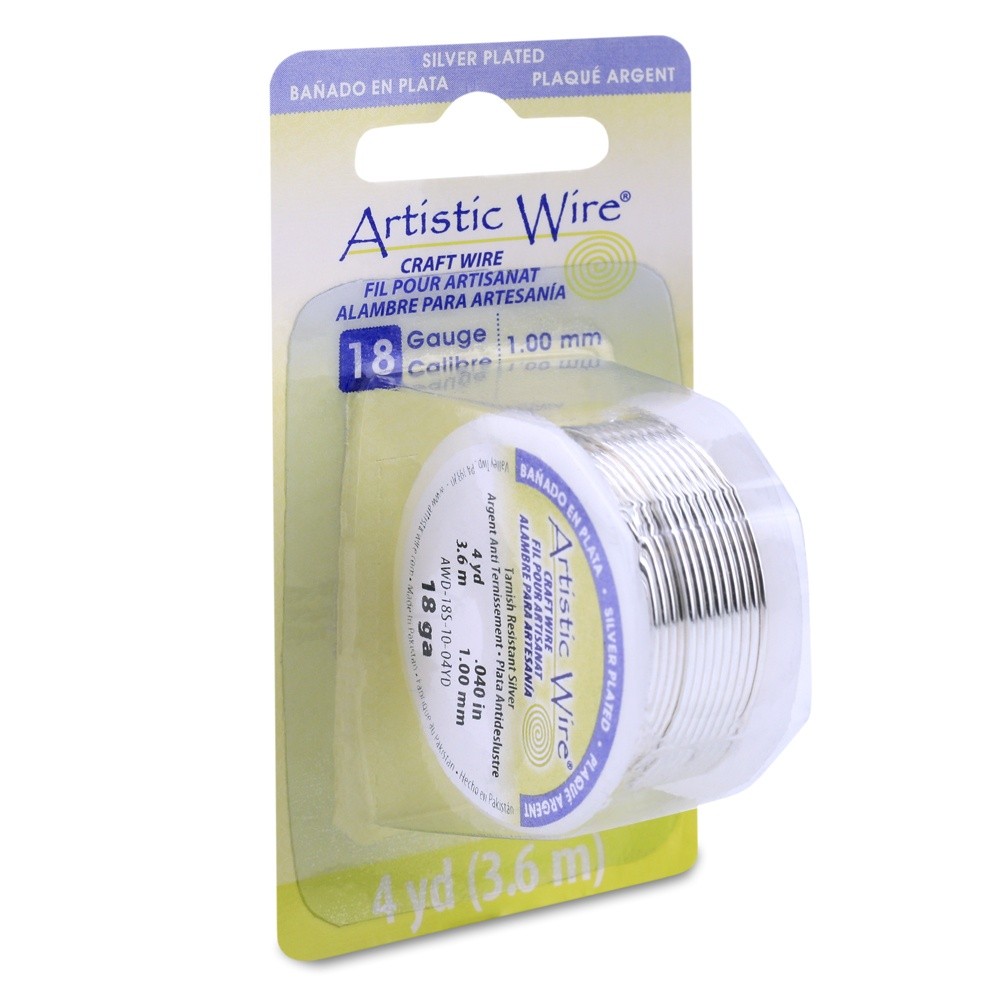 Artistic Wire 18 Gauge 4yd-Silver - 4 Pack