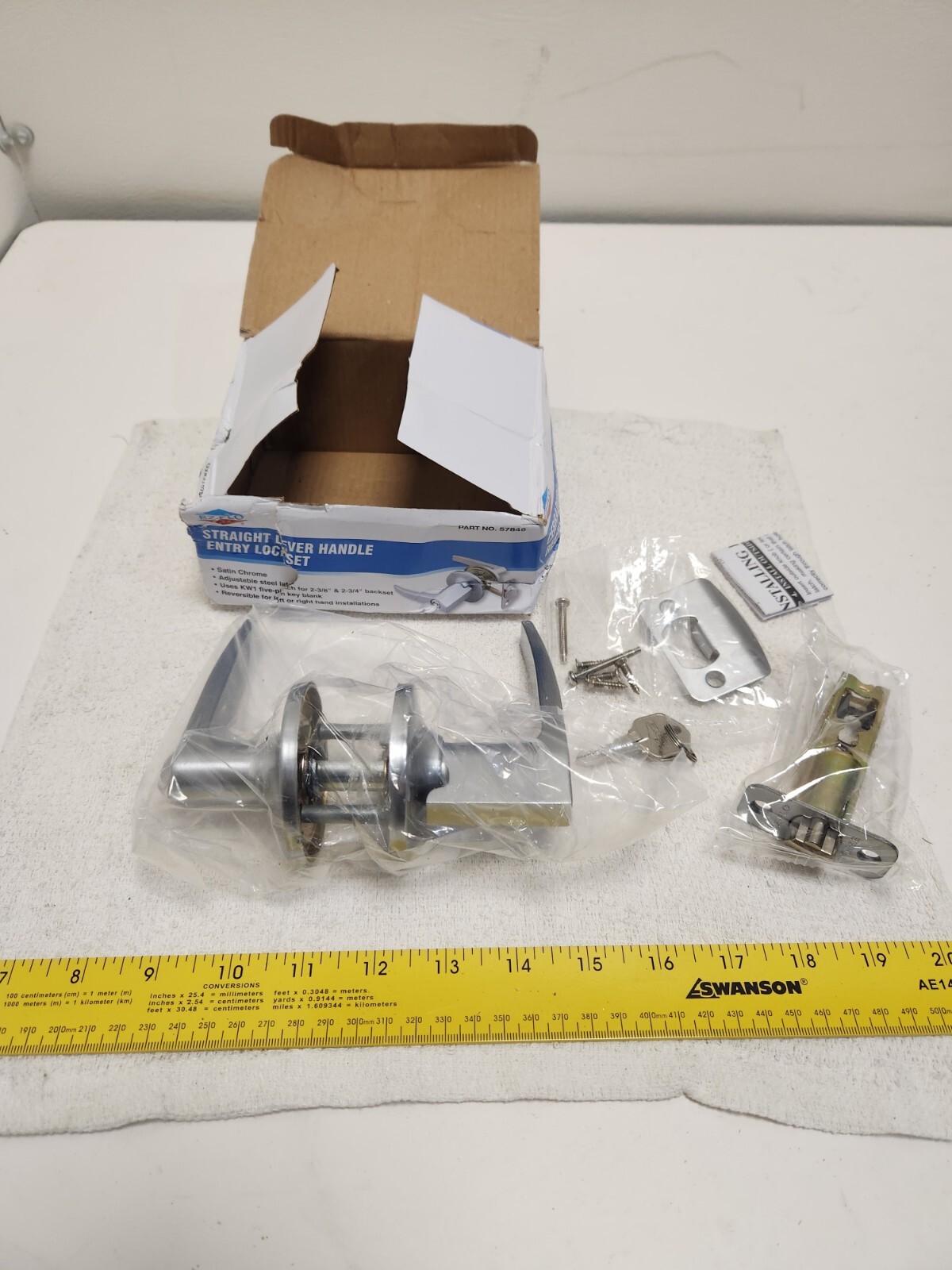 EZ-FLO 57846 Straight Lever Handle Entry LockSet 491T89