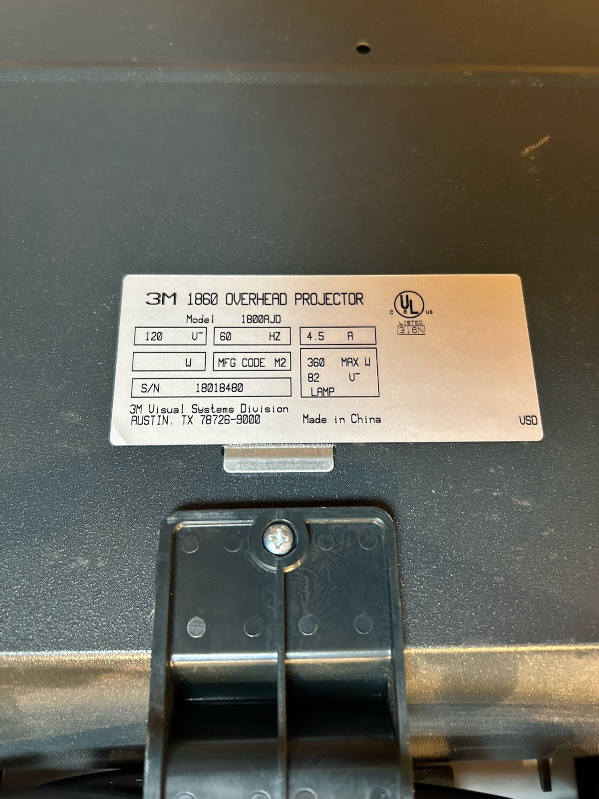 3M 1800 Overhead Projector Tested /Fully Functional 1800AJD