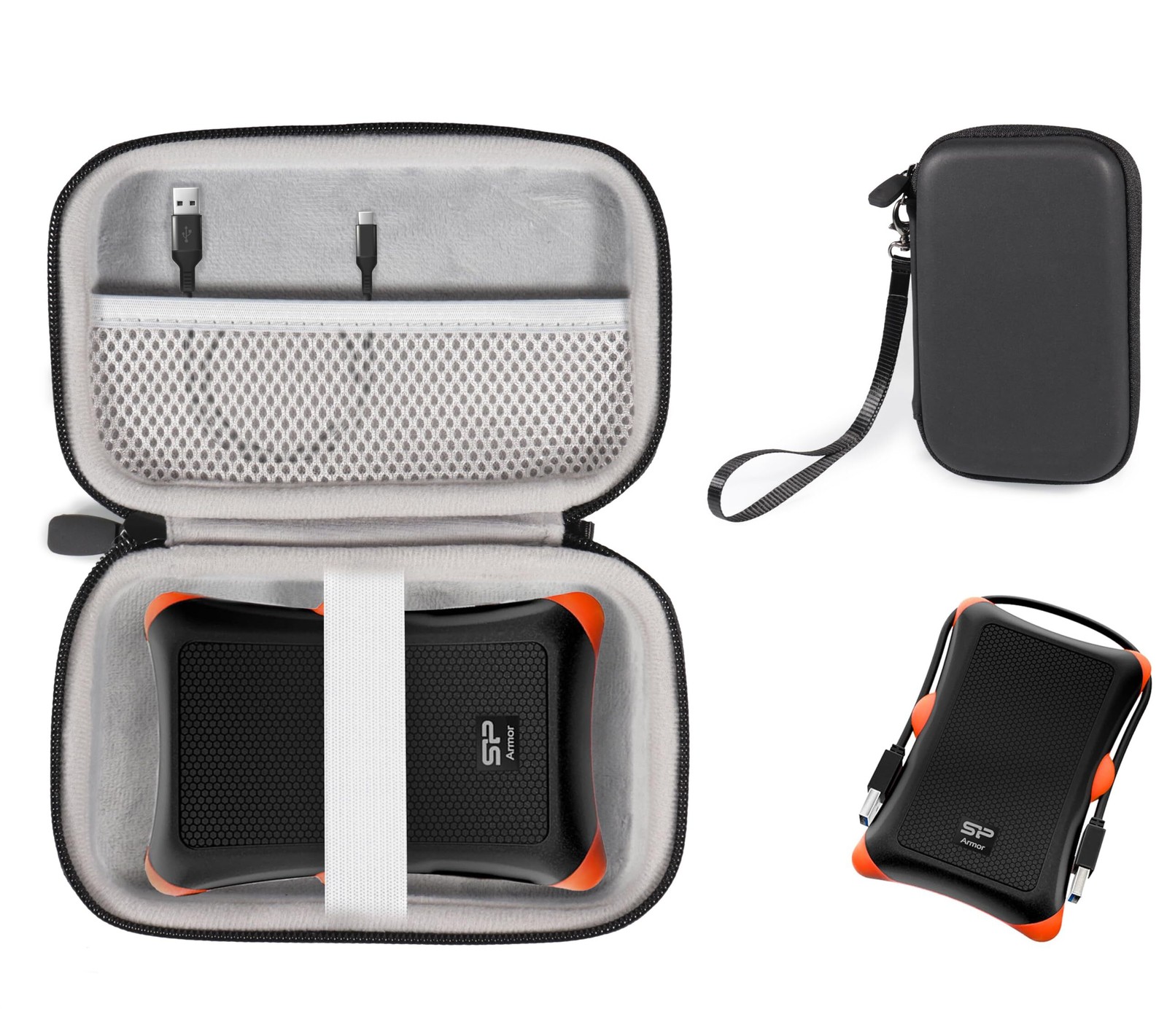 Getgear Portable Case Compatible with SP Silicon Power Rugged Portable External