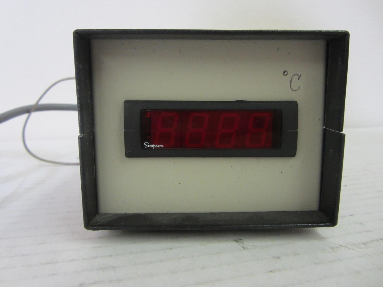 SIMPSON TEMPERATURE THERMOMETER PANEL METER w/WATLOW THERMOCOUPLE