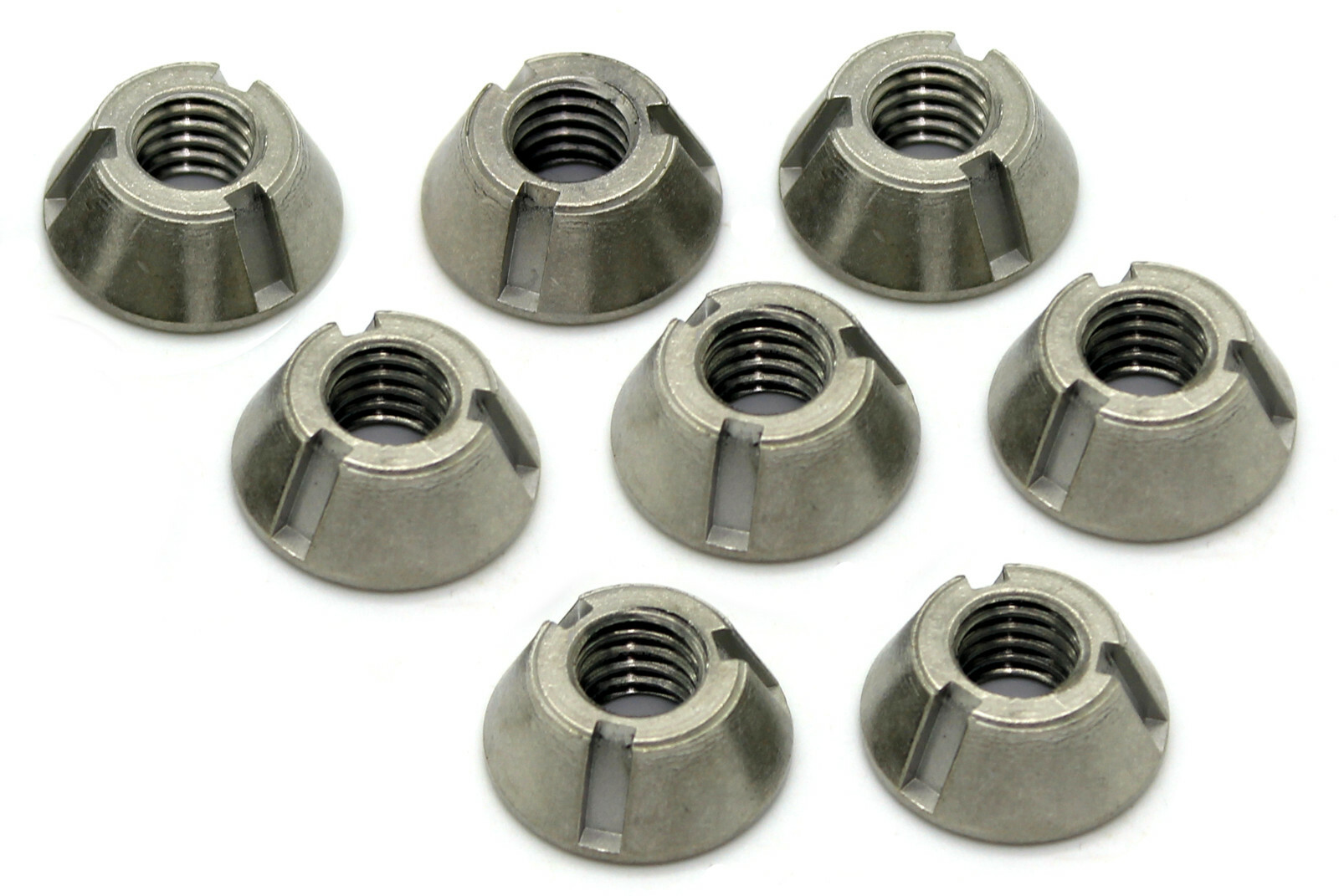 8mm M8 x 1.25 T-Groove Tamper Proof Security Nuts (x 8) Stainless Tri Anti-Theft
