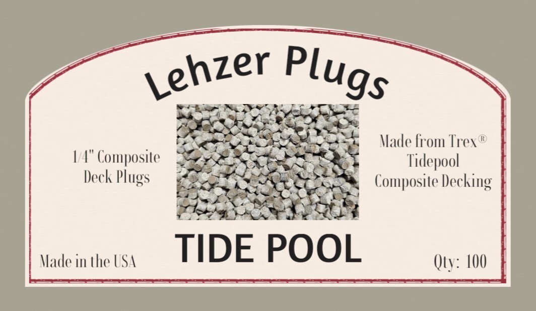 New 1/4" Composite Deck Plugs "Trex - Tidepool"