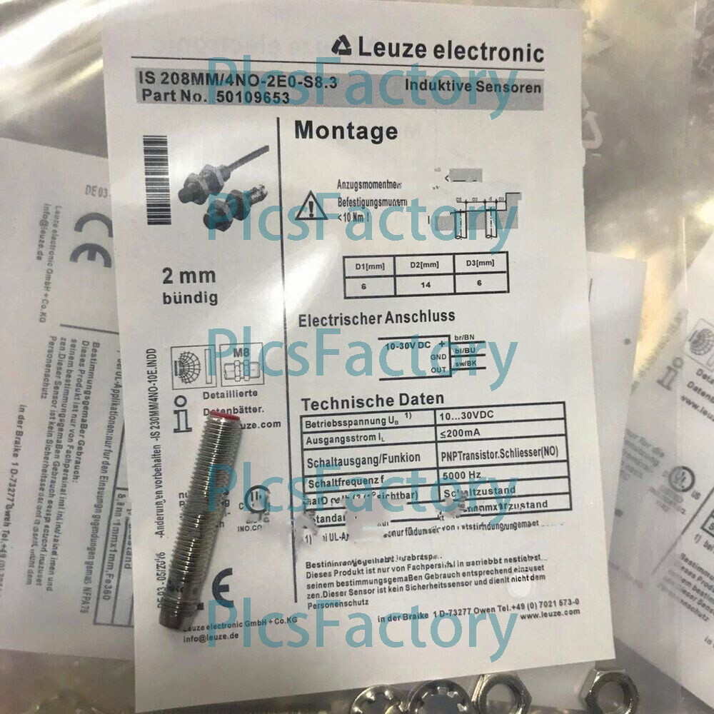 New IS 208MM/4NO-2E0-S8.3 For Leuze photoelectric switch Free Shipping