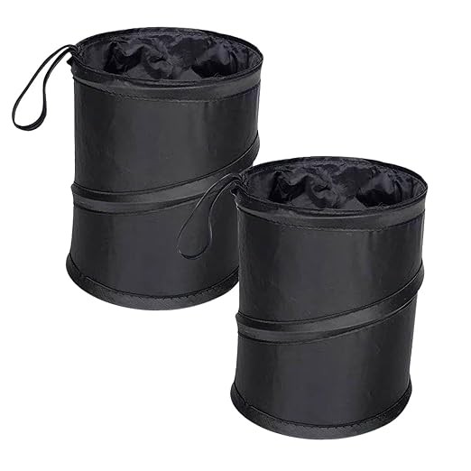 2pcs Collapsible Pop-up Trash Can with Elastic Band Hanging Multipurpose Trash B