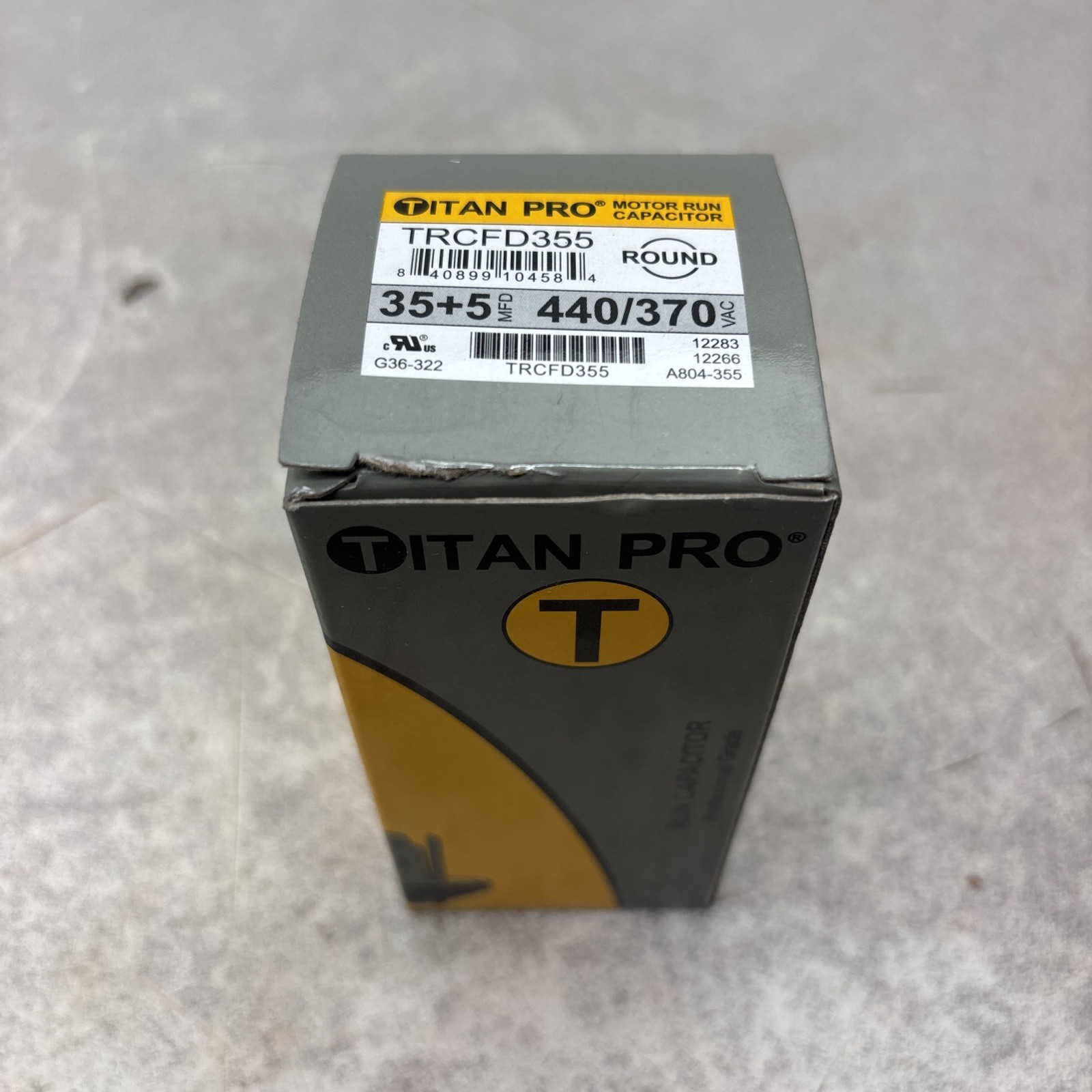 NEW TitanPro TRCFD355 HVAC Round Dual Motor Run Capacitor. 35/5 MFD/UF440/370 V