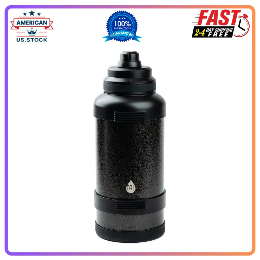 TAL Zeus 3 Liter Stainless Steel Water Bottle Leak Proof Lid Black