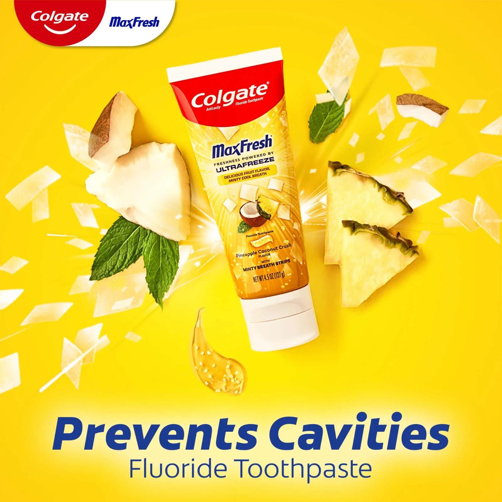 2 Colgate Max Fresh Anticavity Fluoride Toothpaste Mint Pineapple Coconut Crush
