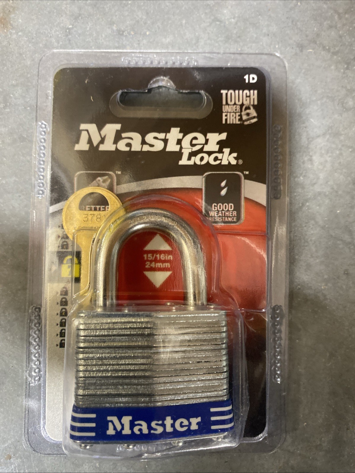 Master Lock 1D Steel Padlock 1-3/4" Wide