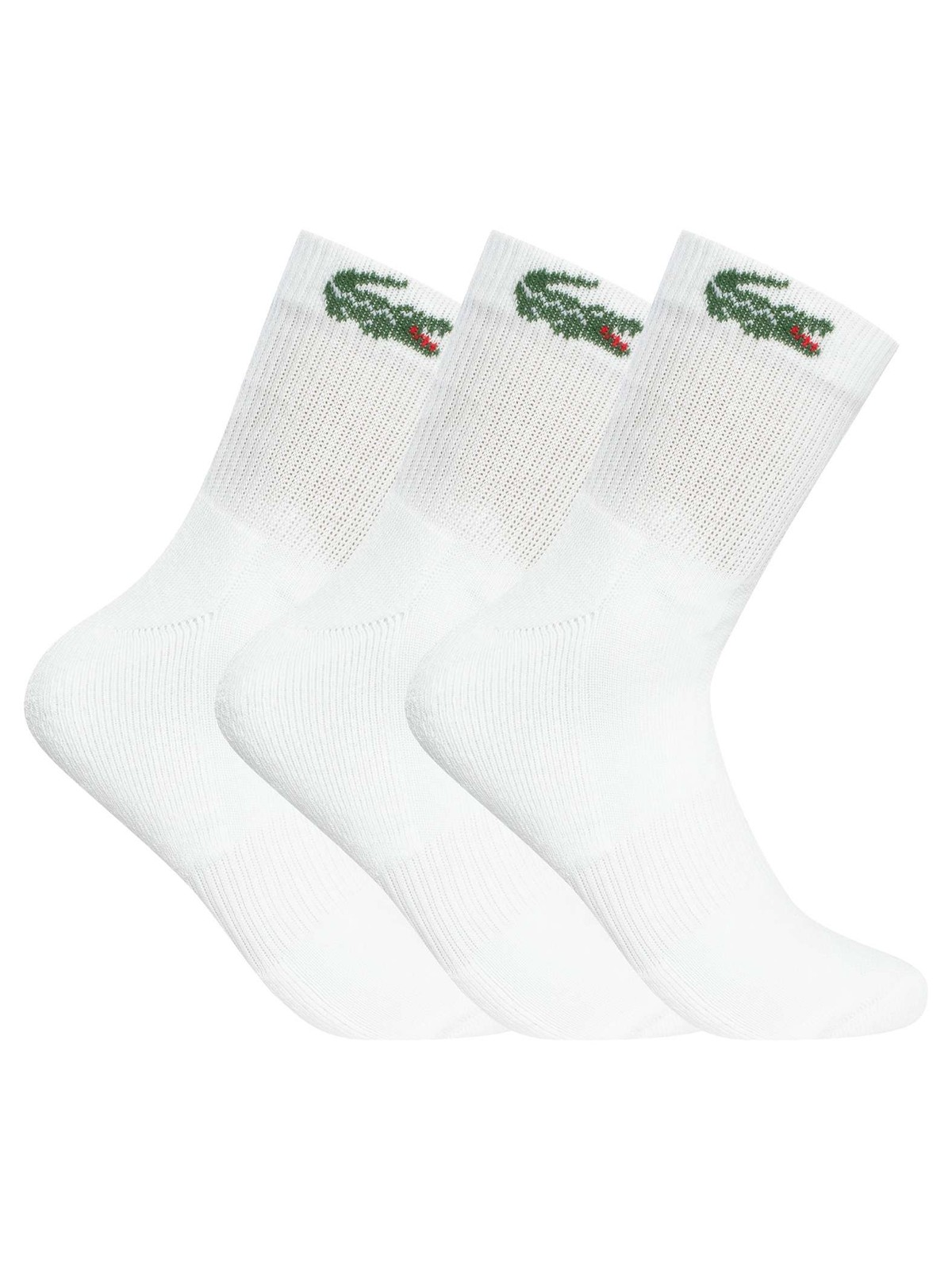 Lacoste Men's 3 Pack Ankle Socks, White