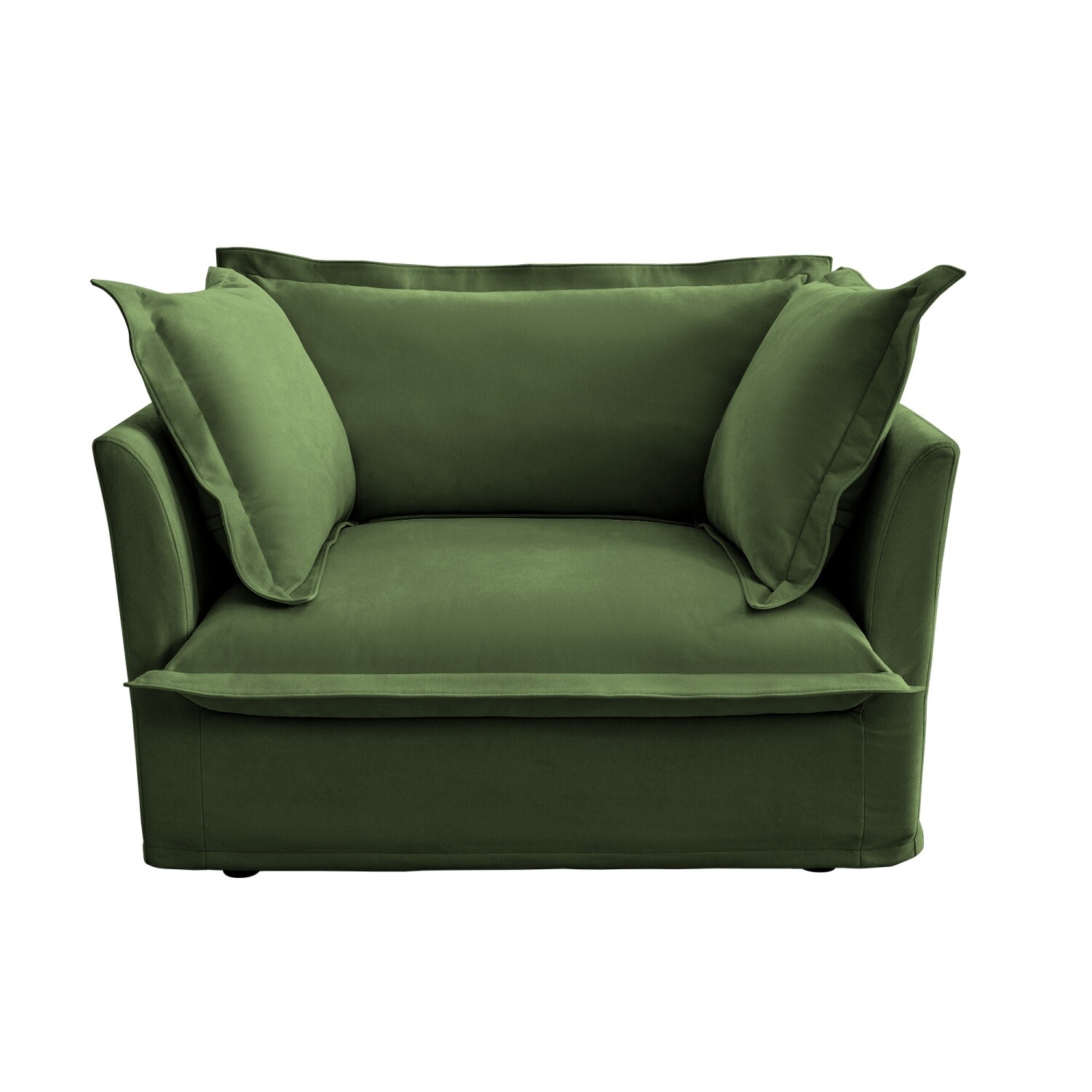 Single Sofa Upholstered Armchair Living Room Furniture with Pillows Green/Blue