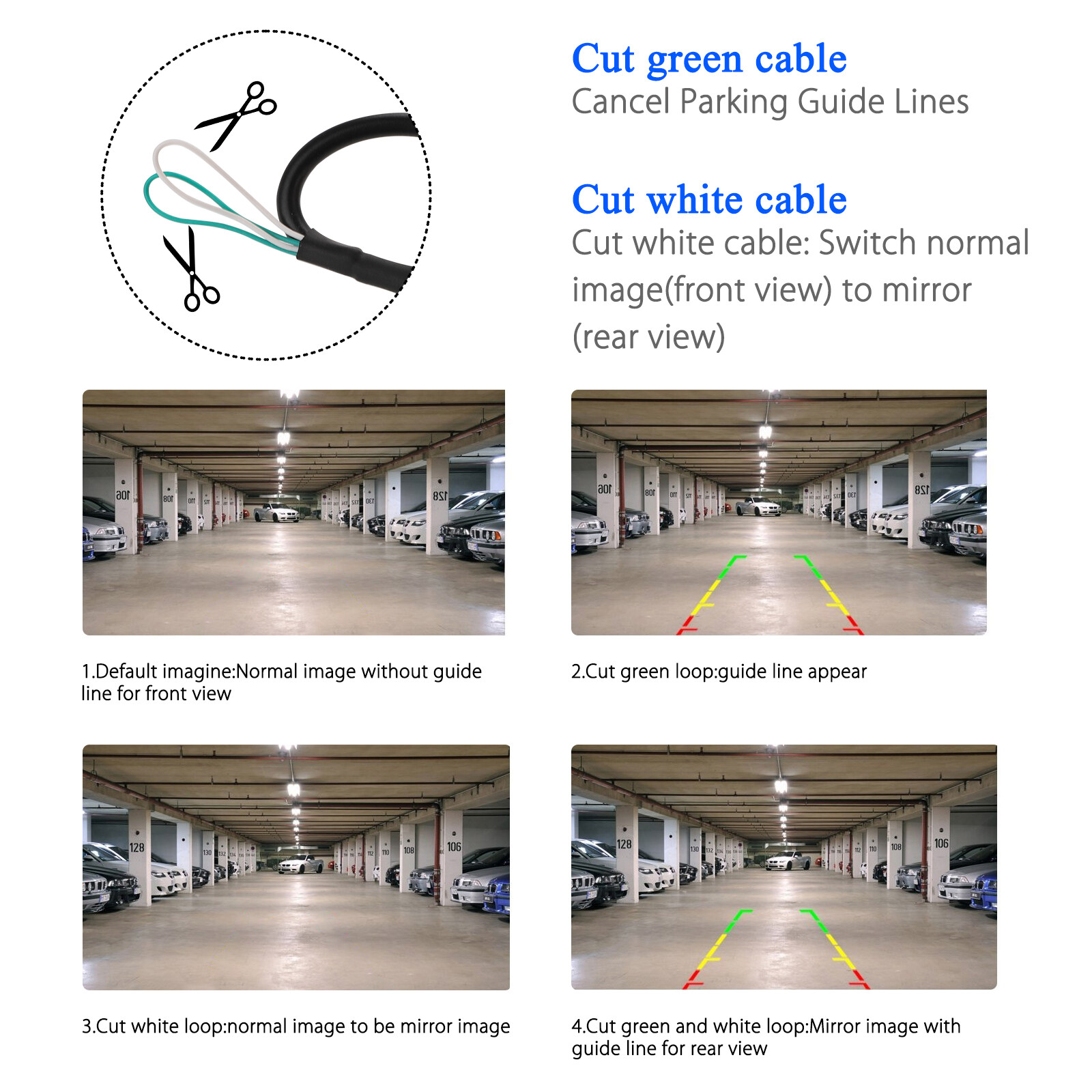 170º CMOS Car Rear/Front/Side View Reverse Backup Parking Cam Camera Waterproof