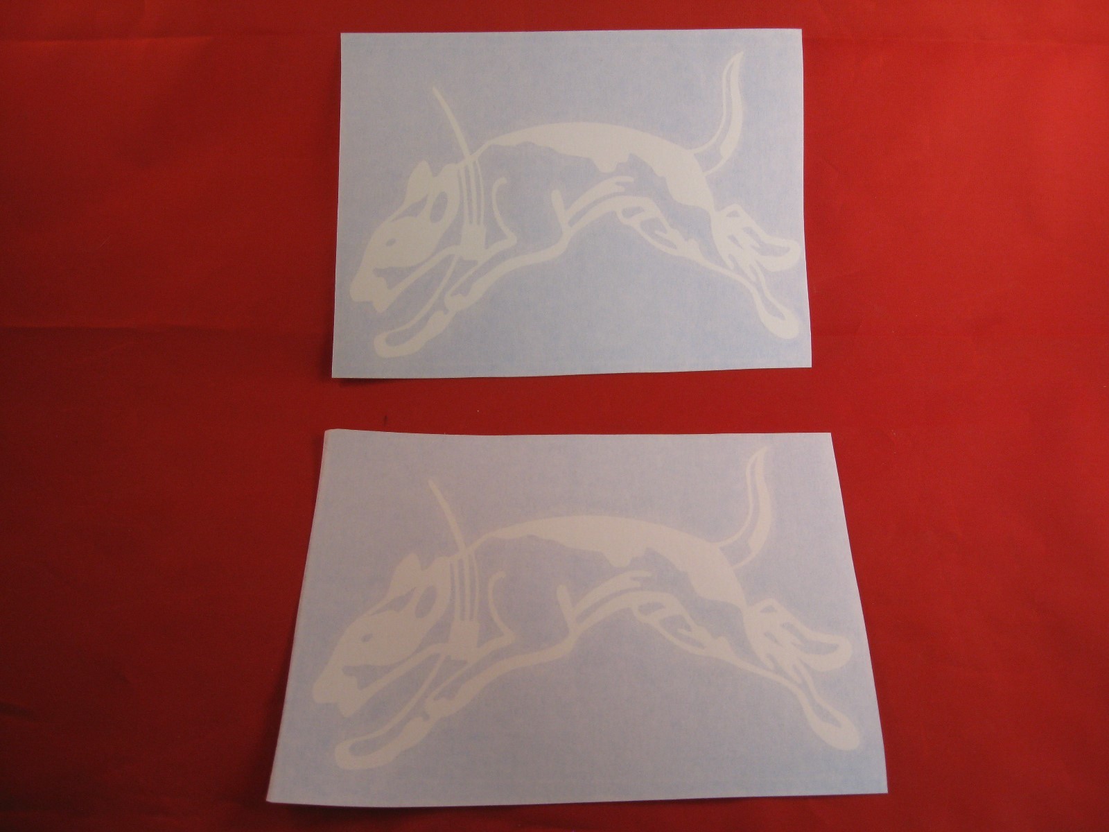 (2) Magnum Telemetry Running Hound Decals 4"x7"-White -New