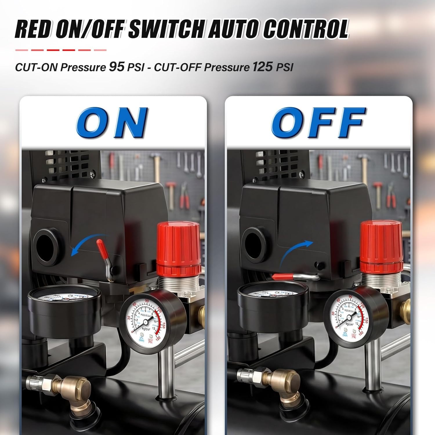 Complete Air Compressor Regulator Setup - 95-125 PSI with Essential Accessories