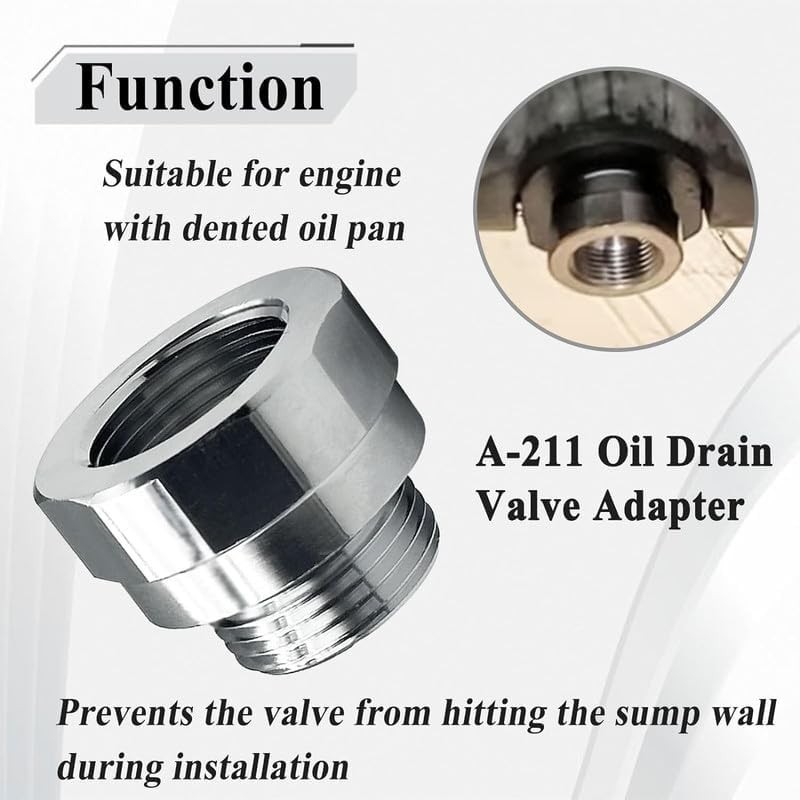EZ (A-211) Silver 27Mm-2.0 Thread Size Oil Drain Valve Adapter