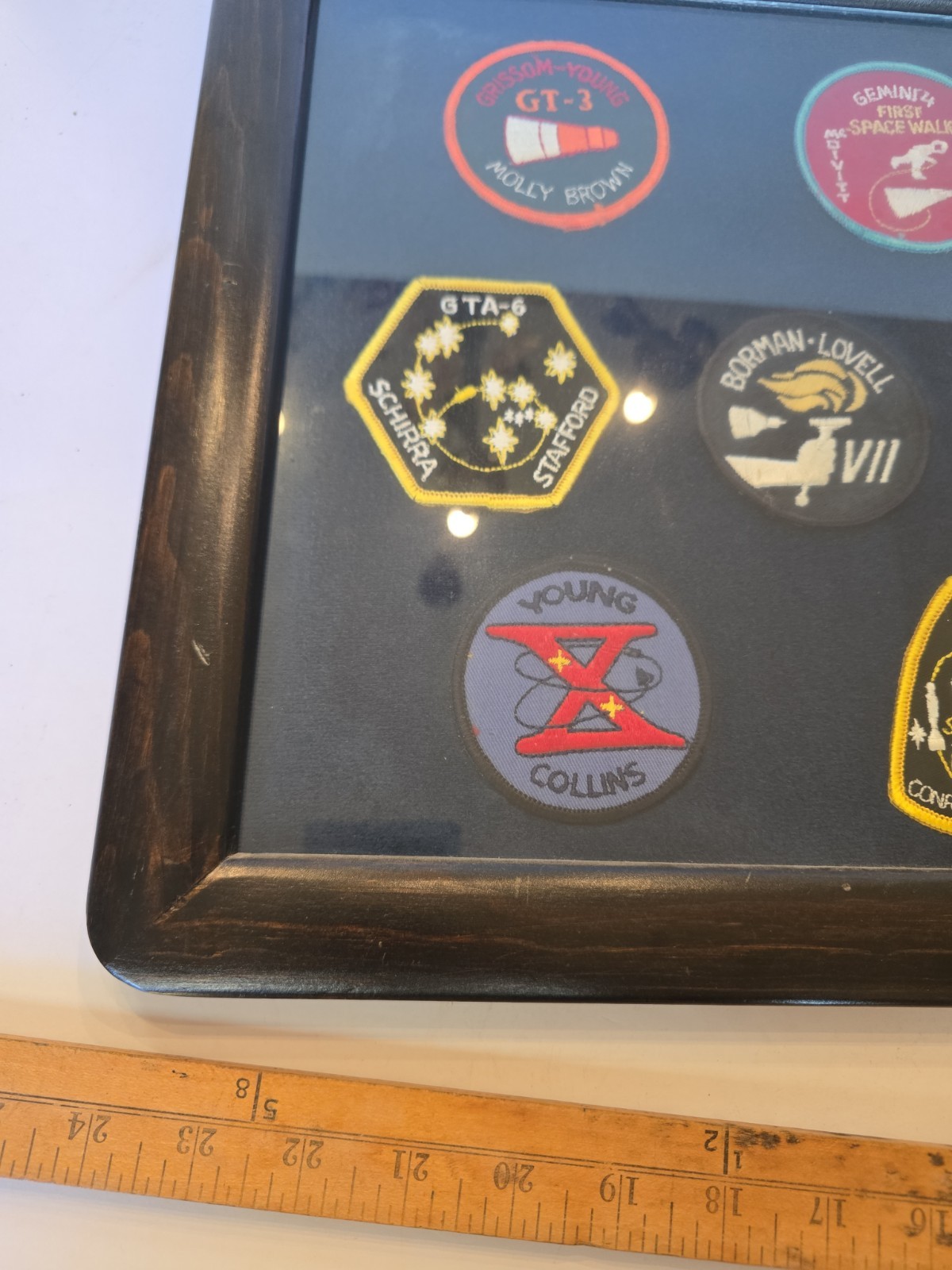 Framed NASA Gemini Program Mission Patch Set 18x14 Wall Decor Display - 9...