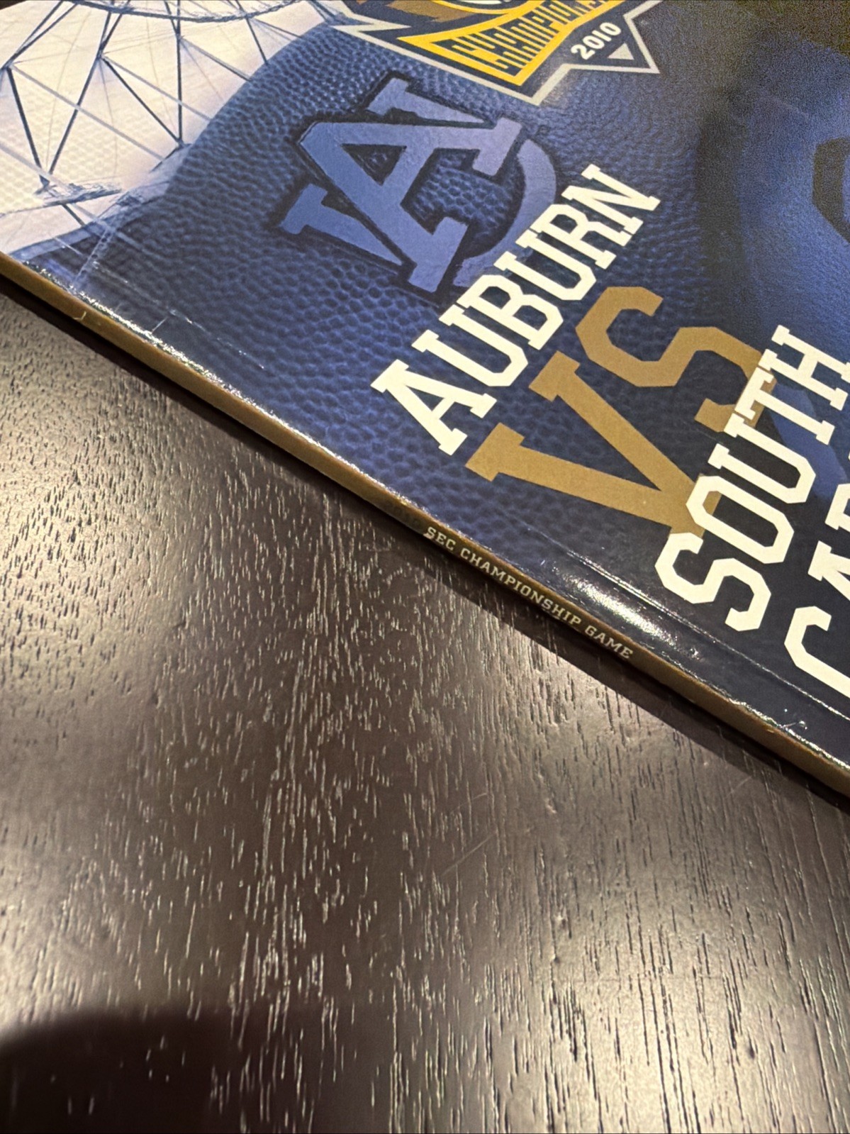2010 Auburn Tigers South Carolina SEC CHAMPIONSHIP GAME Program