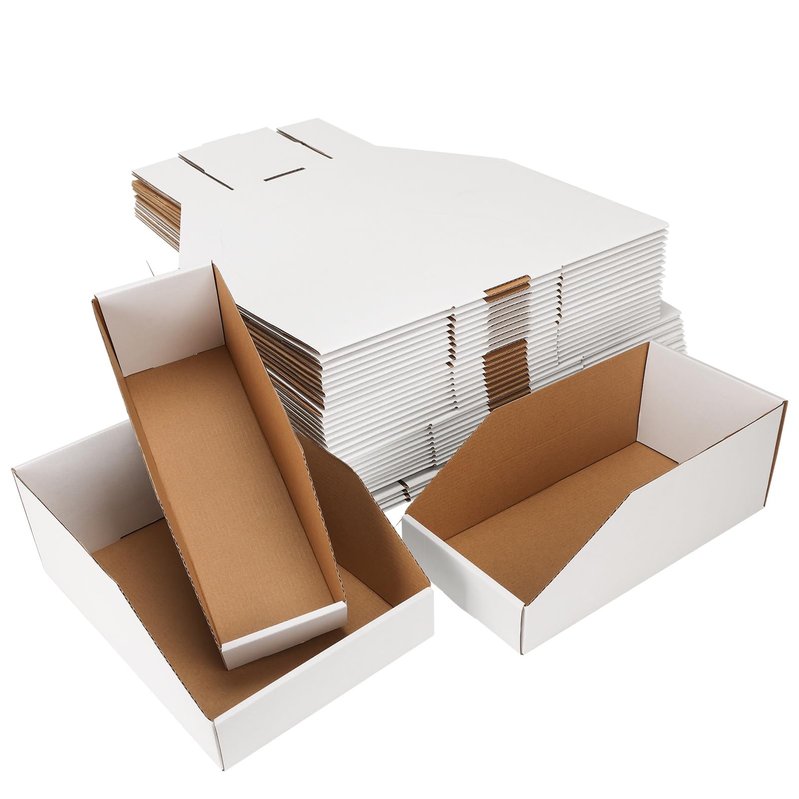 EXYGLO Cardboard Storage Bins Assorted Sizes, 35 Mixed Pack Cardboard Boxes,1...