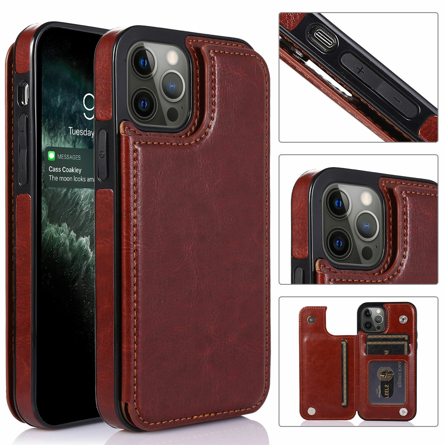 Wallet Card Case Cover Leather Magnetic For iPhone 17 16 15 14 13 12 11 PRO MAX