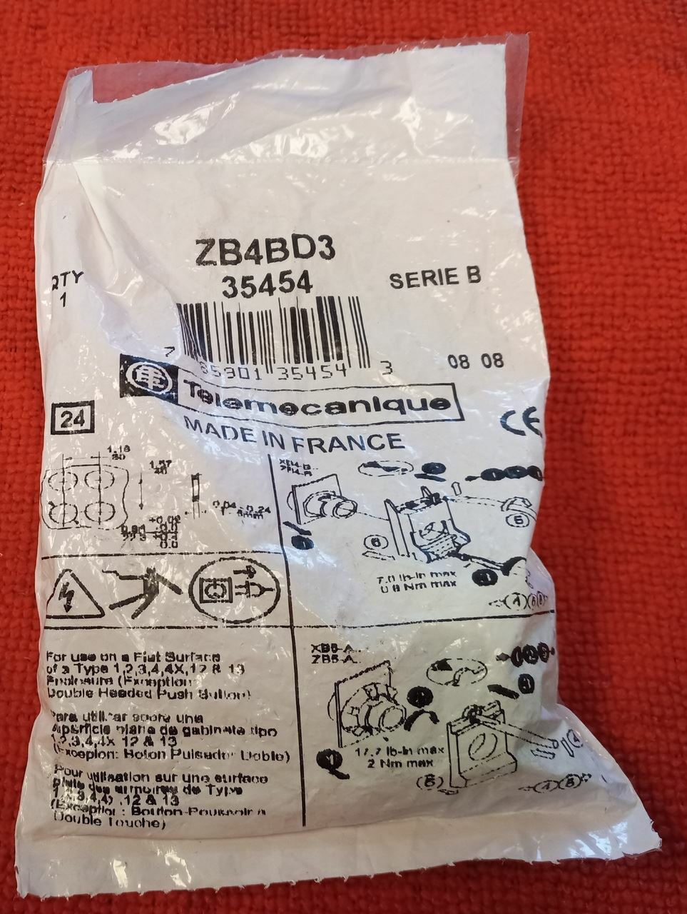 Telemecanique ZB4BD3 Non-Illuminated Selector Switch