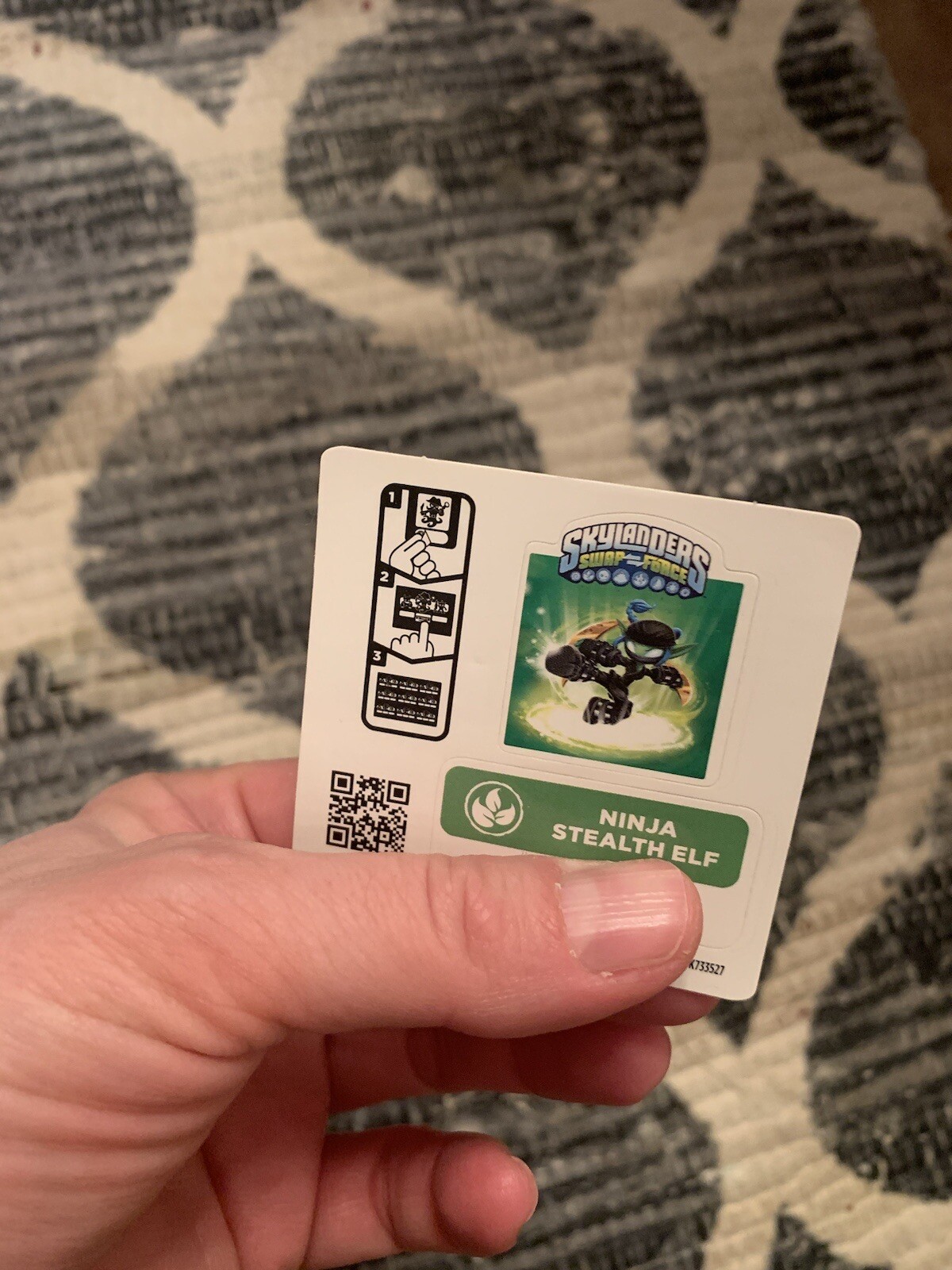 Skylanders Swap Force Ninja Stealth Elf Figure Activision 2013 Sticker Code Card