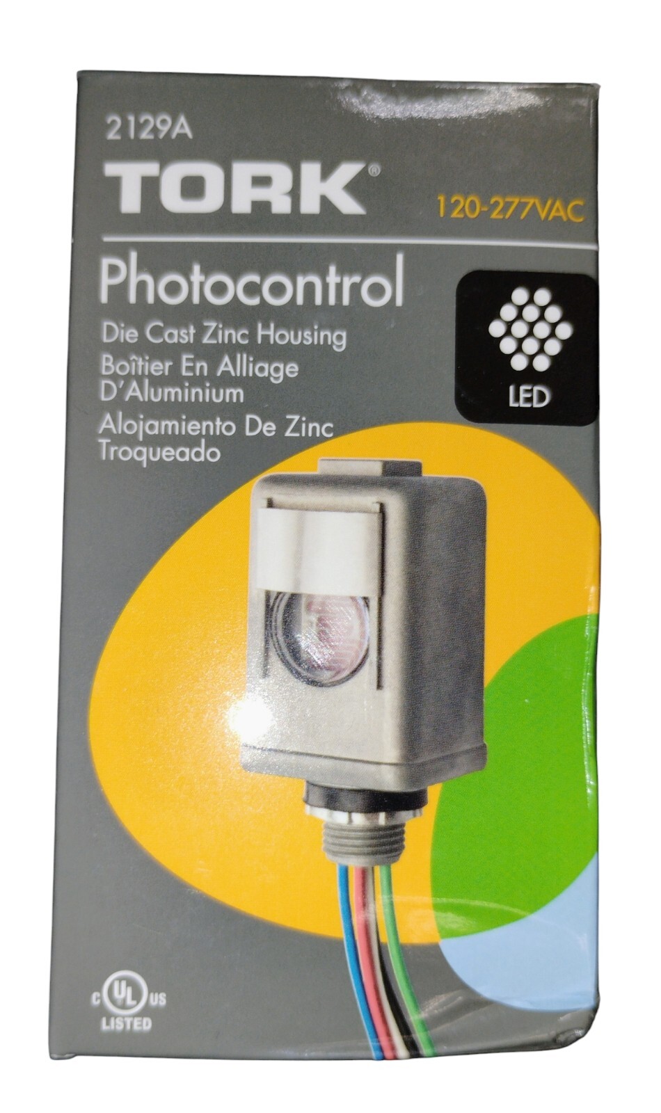 TORK 2129A Photocontrol 1/2" Conduit Mount 120-277VAC W/Die Cast Zinc Housing