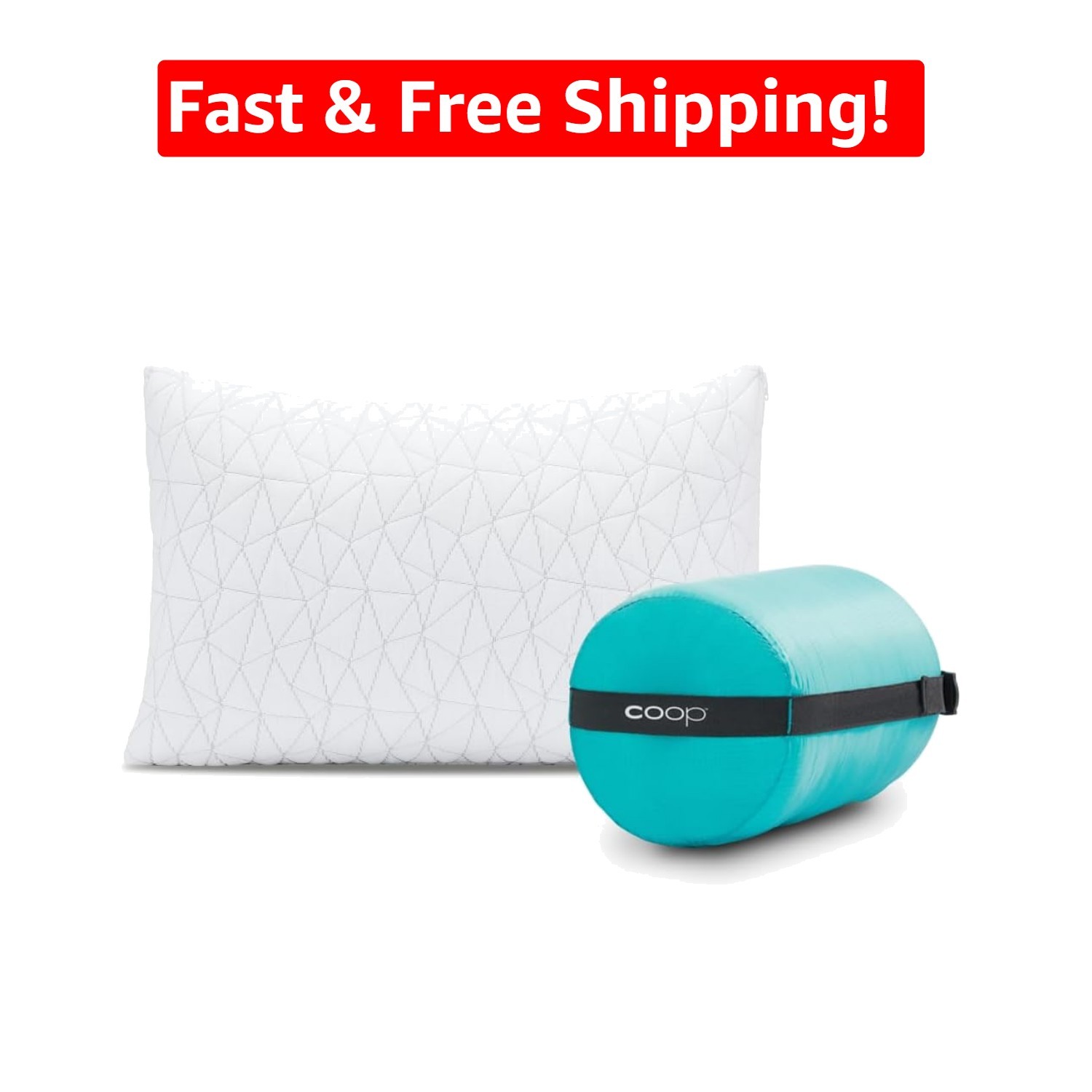 Compact Camping Pillow with Stuff Sack - CertiPUR Memory Foam & Washable 19"x14"