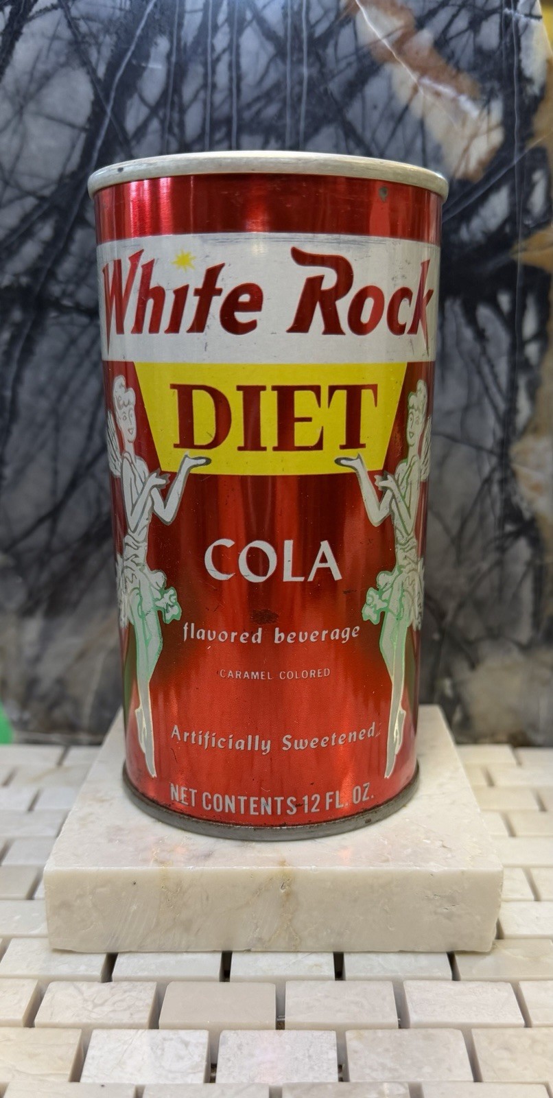 Unopened White Rock Diet Cola Steel Soda Can - Beautiful!