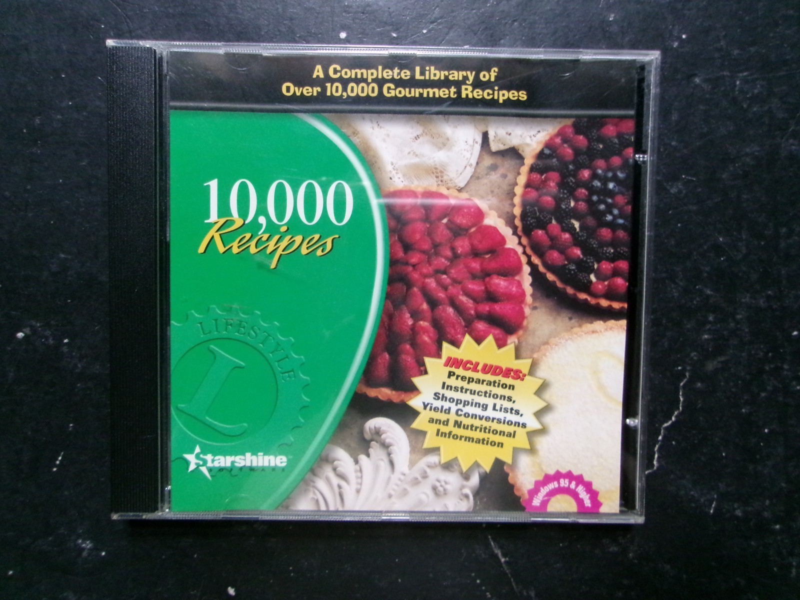 10,000 Recipes  PC CD-ROM by Starshine for Win 95 (FREE SHIPPING)