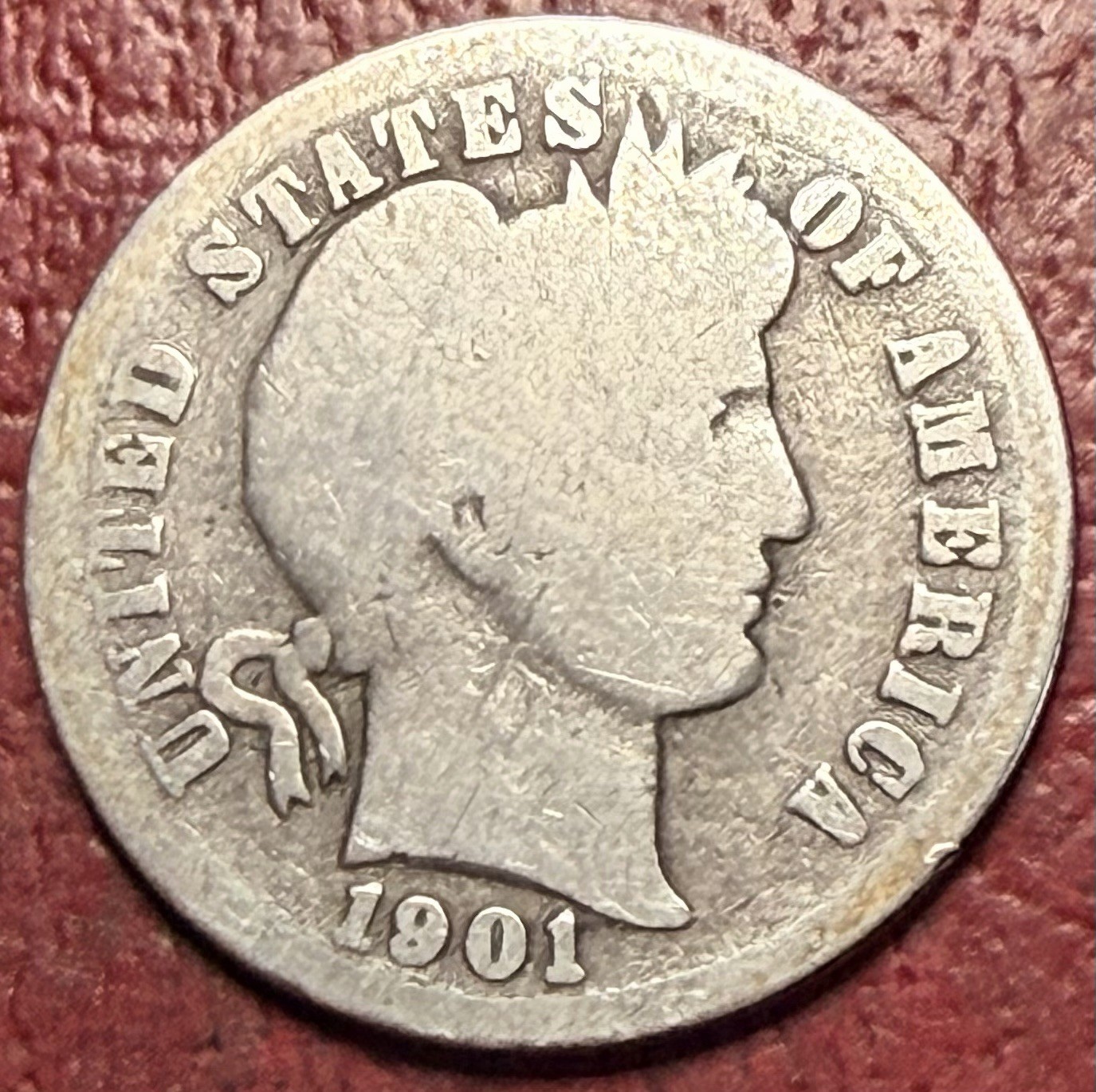 1901-S U.S. Barber Dime. Key Date. Free Shipping